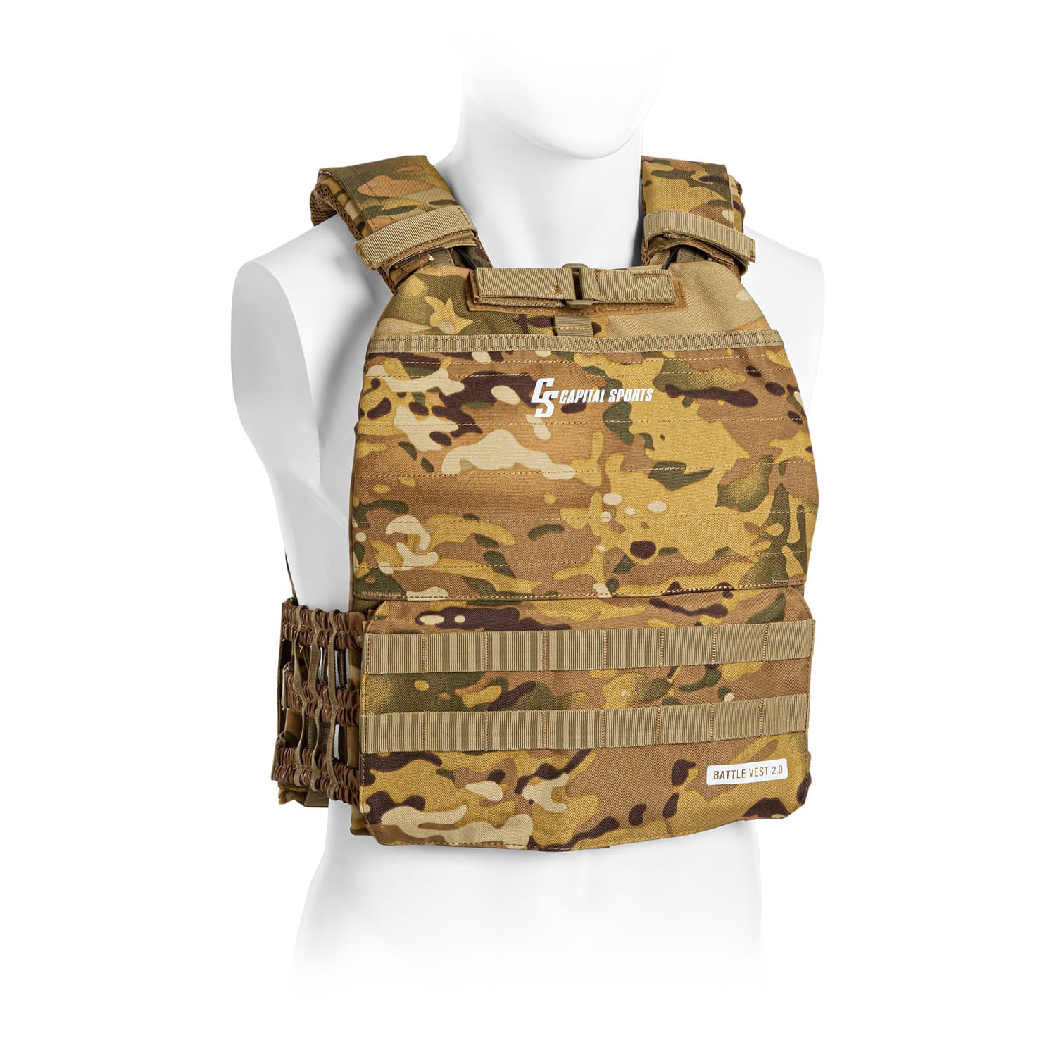 Capital Sports Battlevest 2.0, súlymellény, 2 x 2 súly 5,75 (2,6) és 8,75 lbs (4,0 kg), camo