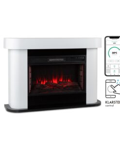 Klarstein Aargau Smart, elektromos kandalló, 1000/2000 W, LED, 18 - 27 ° C, heti időzítő, fehér