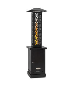 Blumfeldt Heat Hunter, pellet terasz hősugárzó, 12,2 kW, hordozható, nemesacél, fekete