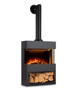 Klarstein Zermatt, elektromos kandalló, 900/1800 W, lángillúzió, füstcső, fekete