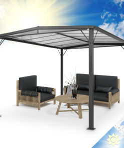 Blumfeldt Pantheon Solid Sky Flat, pergola, fedél, 3 × 4 m, polikarbonát