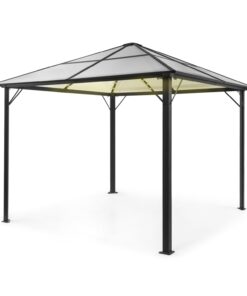 Blumfeldt Pantheon Solid Sky Ambient Solar, pavilon szürke tetővel, 3 × 3 m, polikarbonát, alumínium