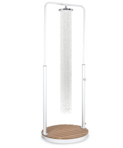 Blumfeldt Sumatra Falls Round, kerti zuhanyzó, WPC, alumínium, Ø 80 cm, kerek