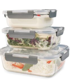 Klarstein Glaswerk Jardine, ételhordozó, 3 darabos készlet, 640/1040/1520 ml, boroszilikát üveg, fedél
