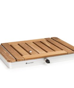 Blumfeldt Sumatra Teak Square, kerti zuhanyzó, alumínium, teakfa, fogantyú