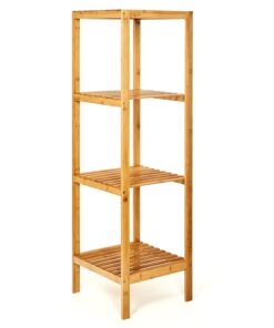 Blumfeldt Polcállvány, többcélú polcállvány, 4 szint, 34 x 110 x 33 cm (SZ x M x M), kombinálható, bambusz