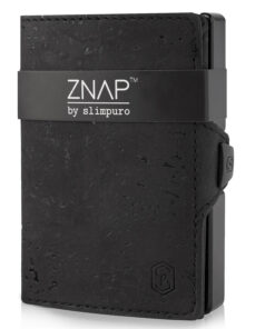 Slimpuro ZNAP, vékony pénztárca, 12 kártya, érmetartó, 8,9 x 1,8 x 6,3 cm (SZ x M x M), RFID védelem