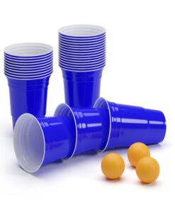 BeerCup Williams, kék beer pong party pohár, amerikai egyetemek stílusában, 473 ml, labdácskák és szabályzat