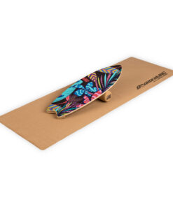 BoarderKING Indoorboard Wave, egyensúlyozó deszka, alátét, henger, fa / parafa