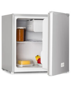 Klarstein CO2-50L1-SG, hűtőszekrény, 46 liter, E energiahatékonysági osztály, rozsdamentes acél, jégrekesz