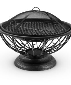 Blumfeldt Tulip, tűzrakóhely, Ø 75 cm, grill, védelem a szikrák ellen, acél, polírozott