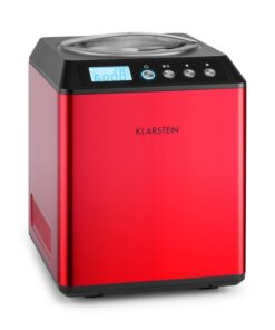 Klarstein Vanilla Sky, fagylaltgép, kompresszorral, 180 W, 2 L, rozsdamentes acél, piros