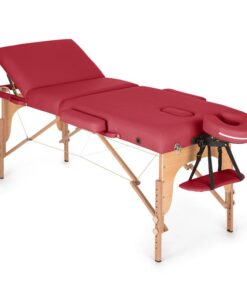 KLARFIT MT 500, masszázságy, 210 cm, 200 kg, összecsukható, finom felület, táska, piros