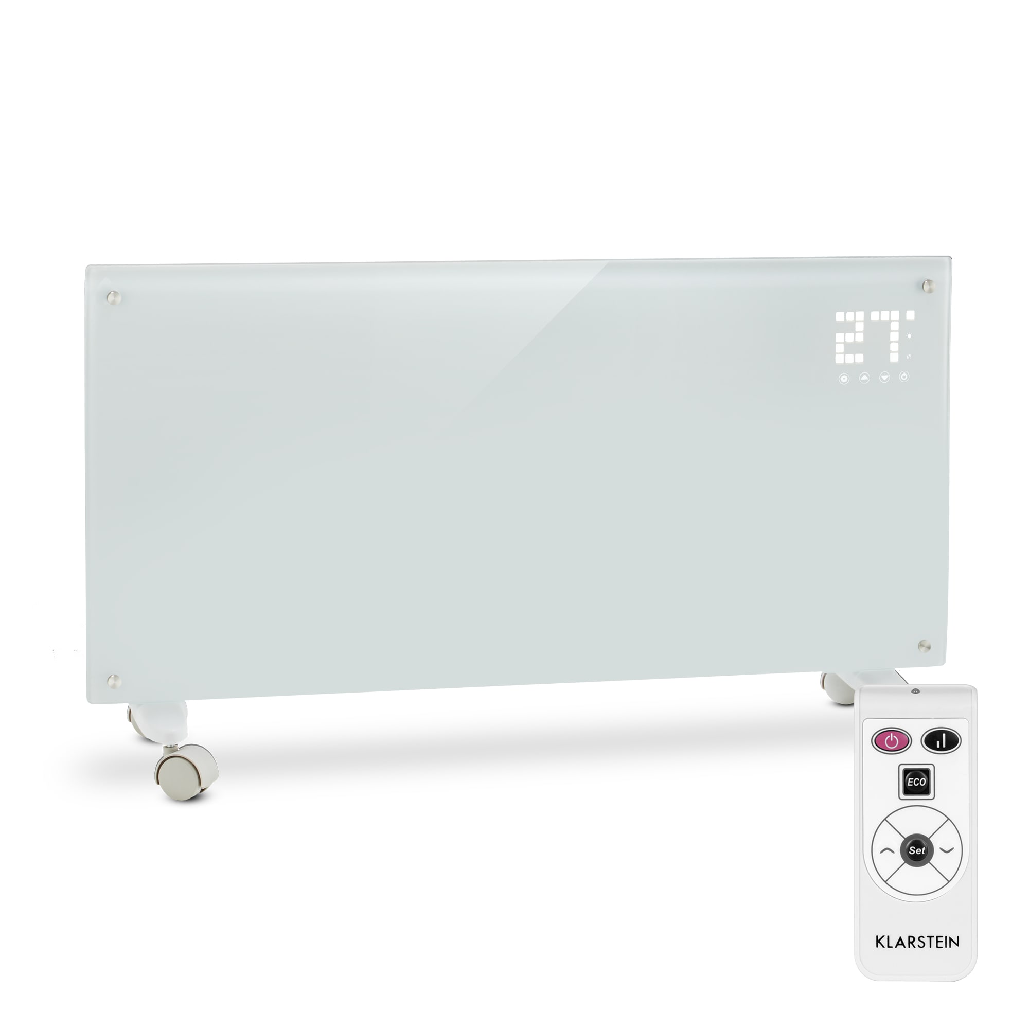 Klarstein Bornholm, konvektor, 2000 W, LED kijelző, 2 fűtési fokozat, fehér