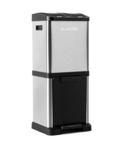 Klarstein Ökosystem², szemeteskosár, hulladék osztályozó, 30 l (1 x15 l, 2x7,5 l), PE, nemesacél