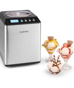 Klarstein Vanilly Sky Family, fagylaltgép, fagylalt- és fagyasztott joghurtkészítő gép, 250 W, 2,5 L, ezüst