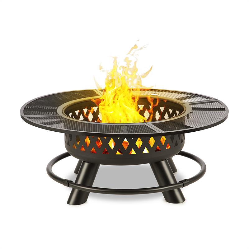 Blumfeldt Rosario, 3 az 1-ben tűzrakóhely, Ø 120 cm, 70 cm grill, asztallap, acél