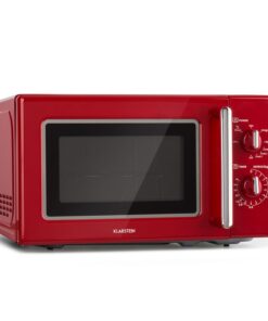 Klarstein Caroline, mikrohullámú sütő, 20 l, 700/1000 W, Ø 25.5 cm, QuickSelect, retró, piros