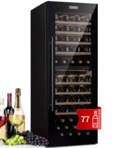 Klarstein Barossa 77 Duo, borhűtő,191 liter, 2 zóna, 77 palack, érintőképernyős, LED, fekete