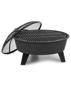 Blumfeldt Nolana, 2 az 1-ben, tűzrakóhely és grill, Ø73cm szikrafogó, Ø64 cm grill, acél, fekete