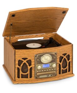 Auna NR-620, DAB, sztereó rendszer, fa, lemezjátszó, DAB+, CD lejátszó, barna