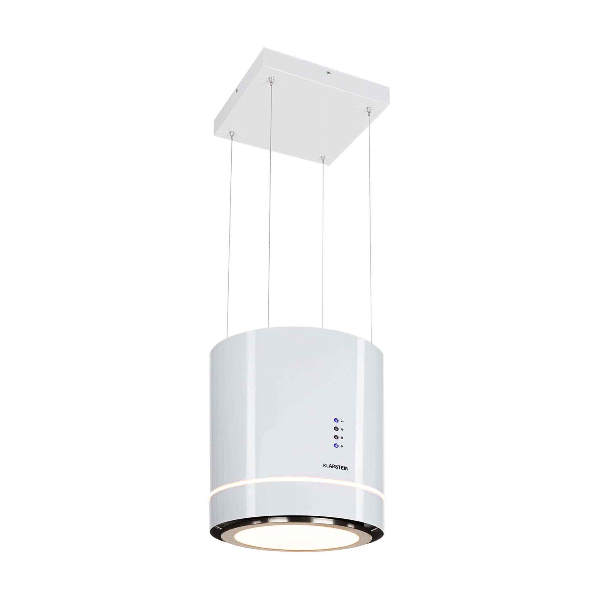 Klarstein Tron Ambience, sziget páraelszívó, Ø 38 cm, légkeringetés, 540 m³/ó, LED, fehér
