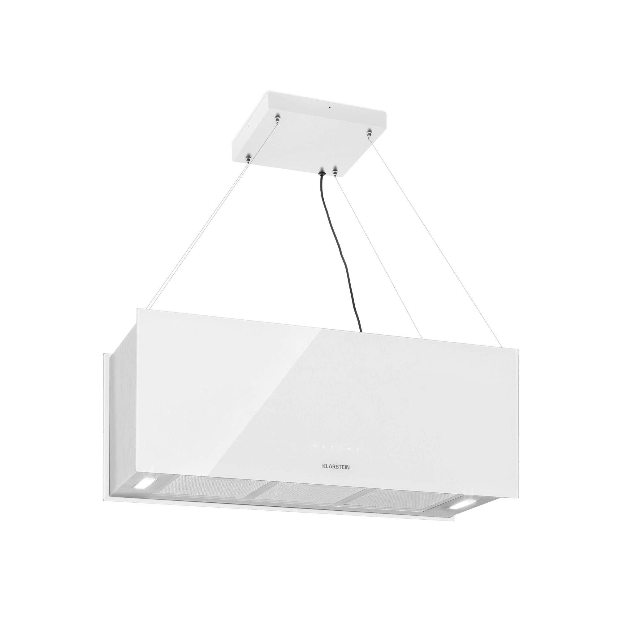 Klarstein Kronleuchter XL, mennyezeti páraelszívó, 90 cm, 590 m³/ó, LED, érintőképernyős, fehér