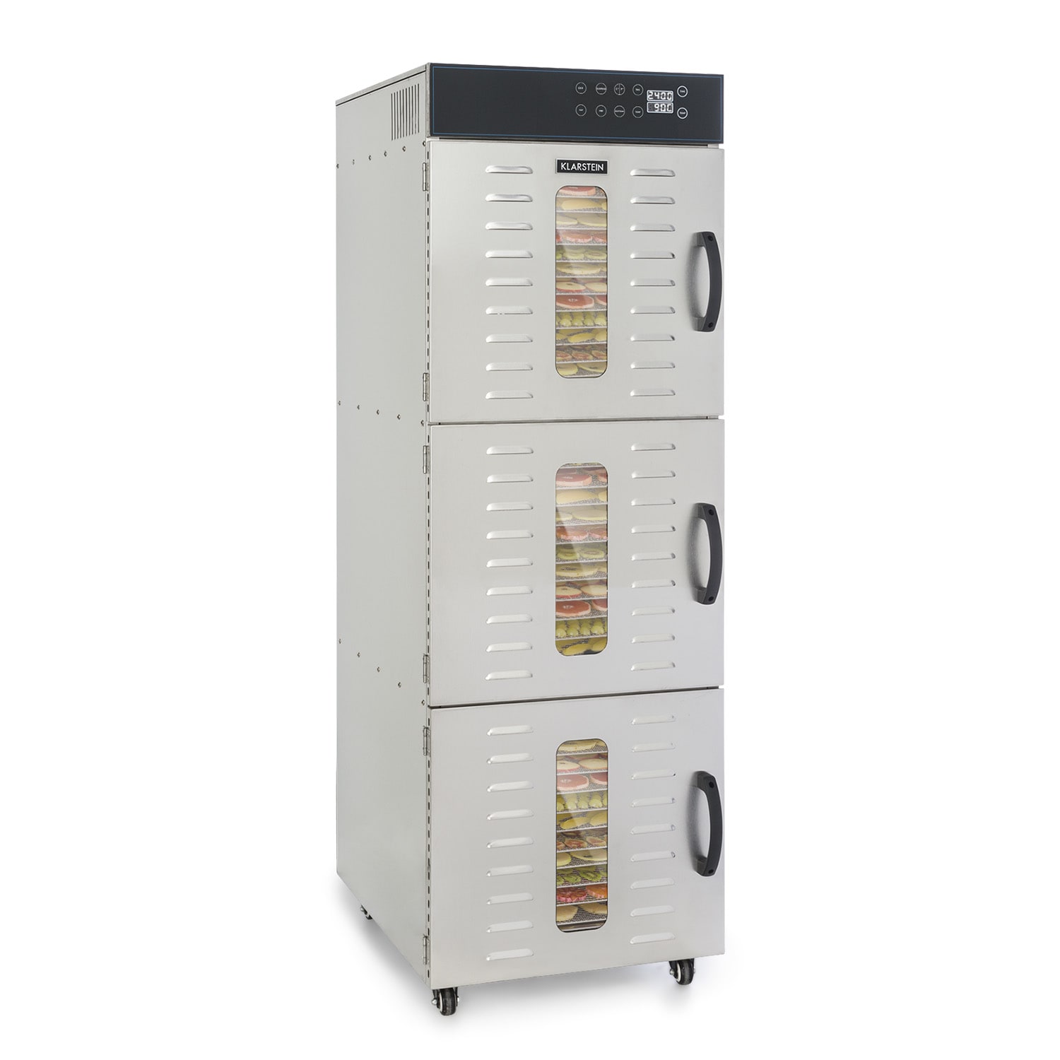 Klarstein Master Jerky 550, aszalógép, 2400 W, 30 - 90 °C, 24 órás időzítő, rozsdamentes acél, ezüst