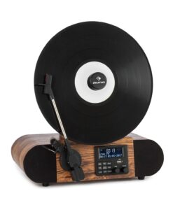 Auna Verticalo SE DAB, retró lemezlejátszó, DAB+, FM tuner, USB, BT, AUX, fa