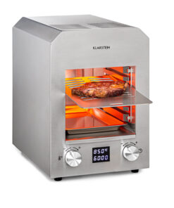 Klarstein Hannibal, magas hőmérsékletű grill, 2200 W, 850 °C, beltéri, ezüst