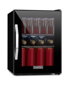 Klarstein Beersafe M Onyx, hűtőszekrény, C energiahatékonysági osztály, LED, 2 fém rács, üvegajtó