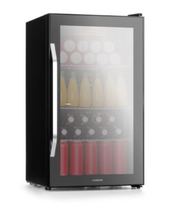 Klarstein Beersafe XXL Onyx, hűtőszekrény, E energiahatékonysági osztály, 3 fém rács, panoráma üvegajtó