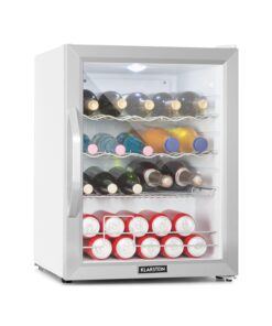 Klarstein Beersafe XL Crystal White, hűtőszekrény, D energiahatékonysági osztály, 60 liter, LED, üvegajtó, fehér/ezüst