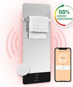 Klarstein Hot Spot Crystal Reflect Smart, infravörös hősugárzó, 850 W, alkalmazás, időzítő, tükör