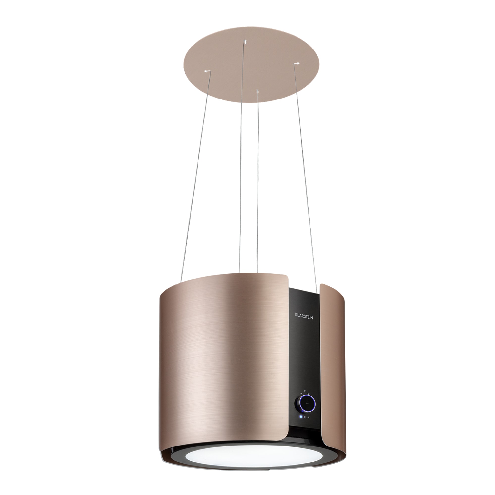 Klarstein Skyfall, sziget páraelszívó, Ø 45 cm, légkeringetés, 402 m³/ó, LED, nemesacél, arany