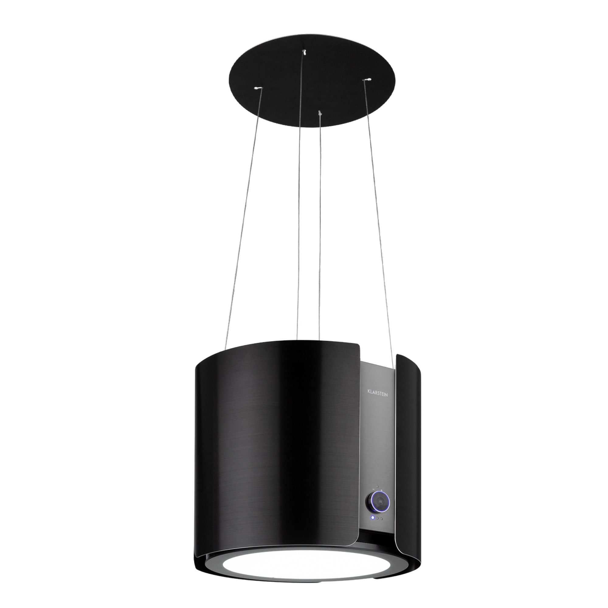 Klarstein Skyfall, sziget páraelszívó, Ø 45 cm, légkeringetés, 402 m³/ó, LED, nemesacél, fekete
