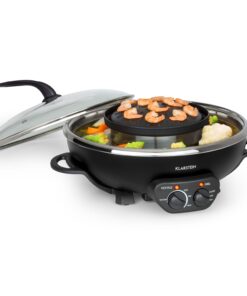Klarstein Szechuan, hot pot és grill lemez, 5 l űrtartalom, 1350 W, 600 W, fekete