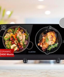 Klarstein Cookbuddy, főzőlap, 2400 W, 2 főzőlap, 5 teljesítményszint, üvegkerámia
