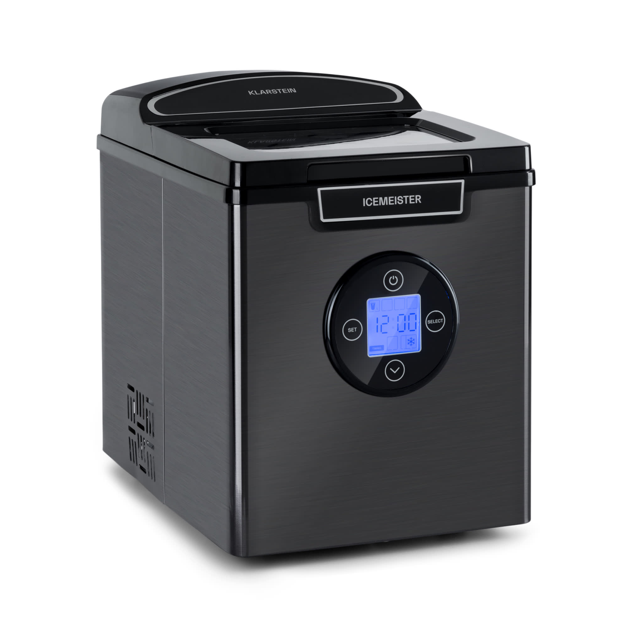 Klarstein Icemeister 2G, jégkocka készítő, 12 kg/24 h, LCD kijelző, rozsdamentes acél