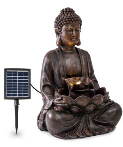 Blumfeldt Dharma, szoláris szökőkút, LED, 48 × 71 × 41 cm (SZ × M × M), polirezin