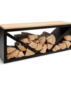 Blumfeldt Kindlewood L Black, fa állvány, pad, 104 × 40 × 35 cm, bambusz, cink
