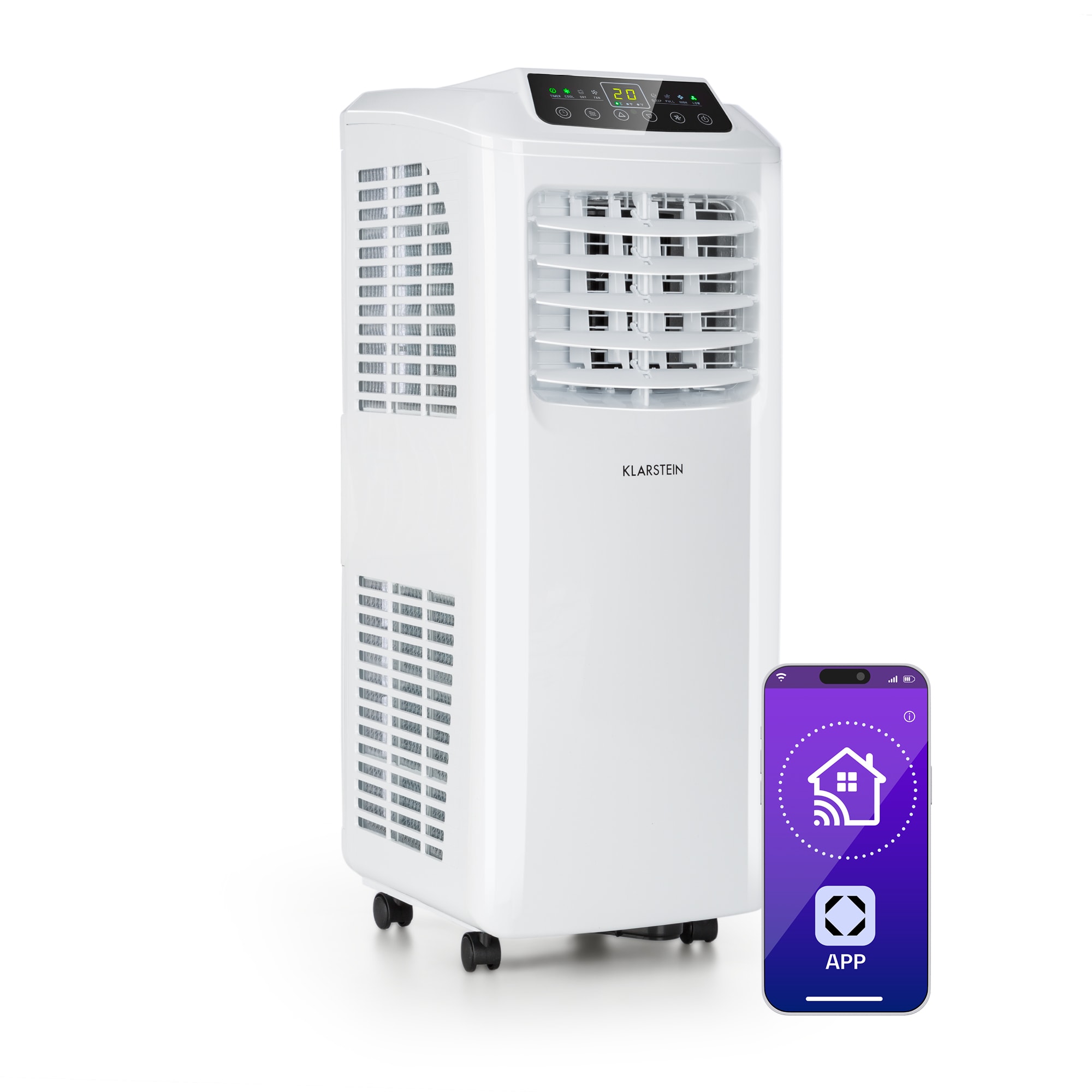 Klarstein Pure Blizzard Smart 7k, mobil klíma, 7000 BTU / 2,1 kW, A energiahatékonysági osztály, távirányító