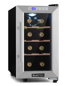 Klarstein Reserva 8 Uno, borhűtő, 23 liter, 8 palack, 11-18 ° C, 26 dB, rozsdamentes acél