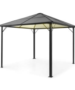 Blumfeldt Pantheon Solid Sky Ambient Solar, pavilon szürke tetővel, 3 × 3 m, polikarbonát, alumínium