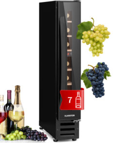 Klarstein Vinovilla 7 built-in Uno Onyx, beépített borhűtő, fekete üveg, rozsdamentes acél