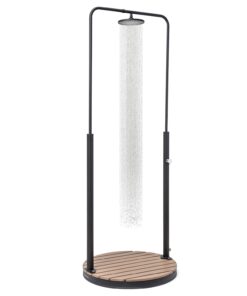 Blumfeldt Sumatra Falls Round, kerti zuhanyzó, WPC, alumínium, Ø 80 cm, kerek