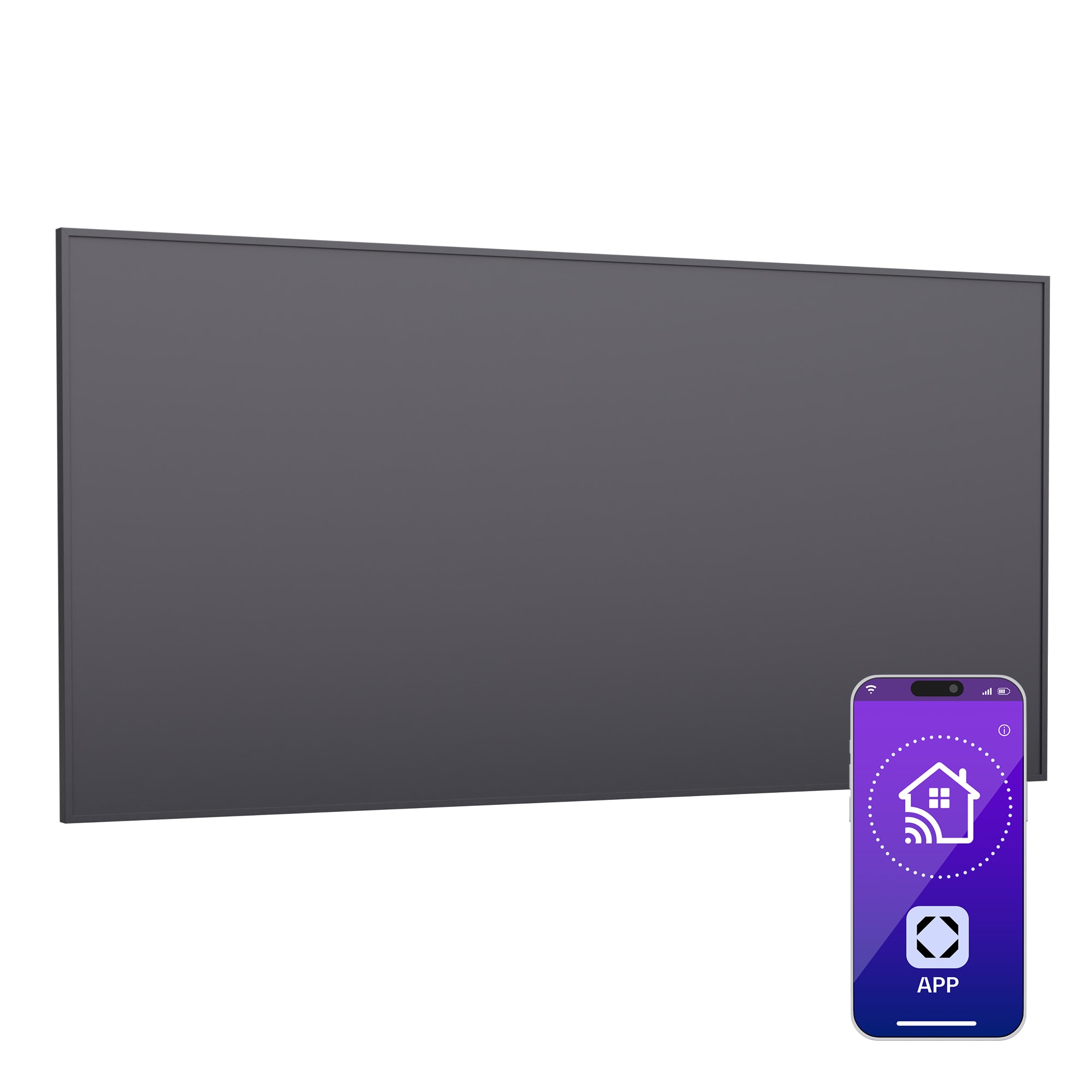Klarstein Wonderwall Smart Infravörös hősugárzó, 60 x 120cm, Applikáció, 770 W, Heti időzítő, IP24