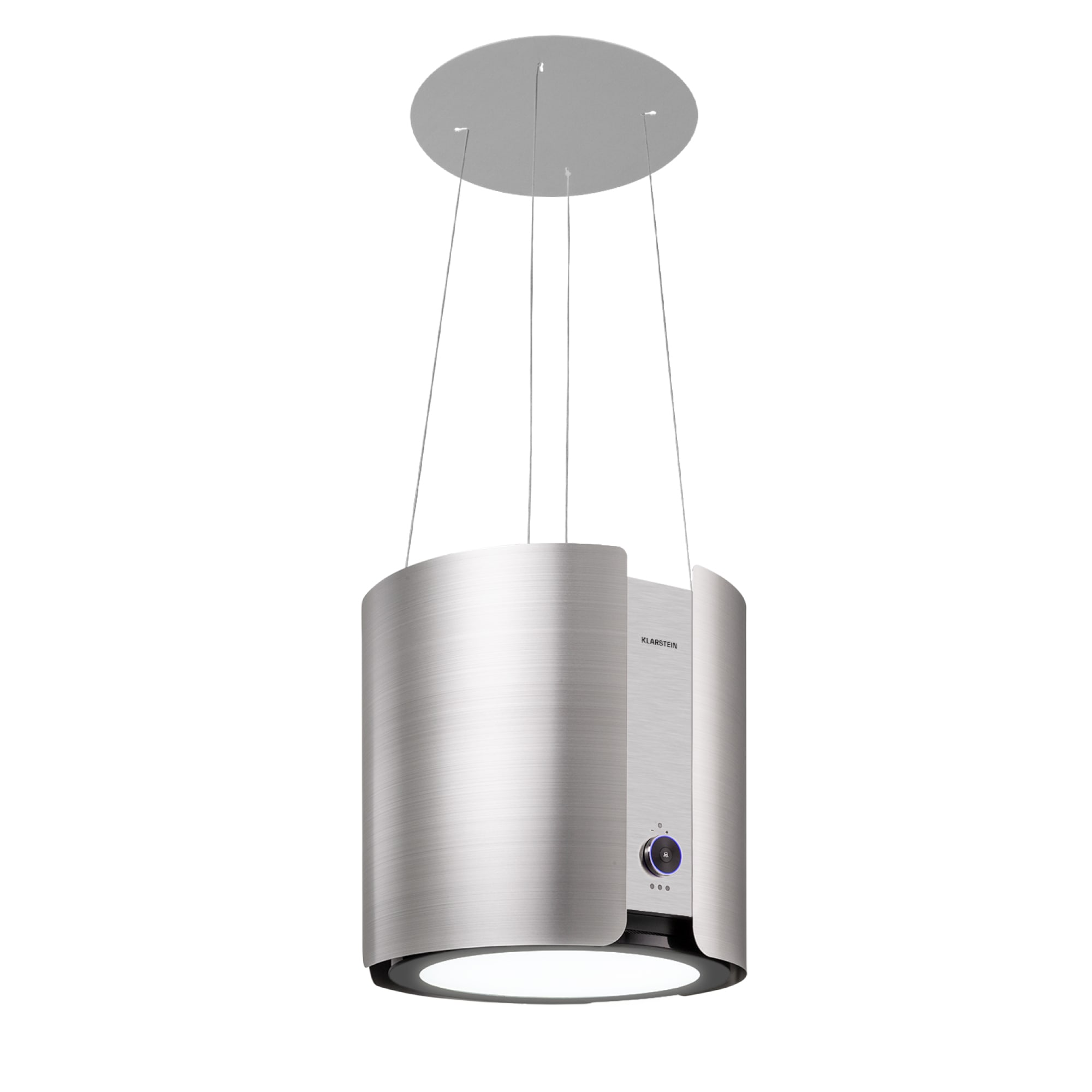 Klarstein Skyfall, sziget páraelszívó, Ø 45 cm, légkeringetés, 402 m³/ó, LED, nemesacél, ezüst
