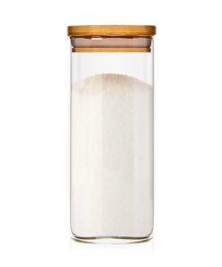 Klarstein Szögletes élelmiszertároló edény bambusz fedéllel, 6 × 15 cm, 300 ml, légmentes, szilikon tömítéssel