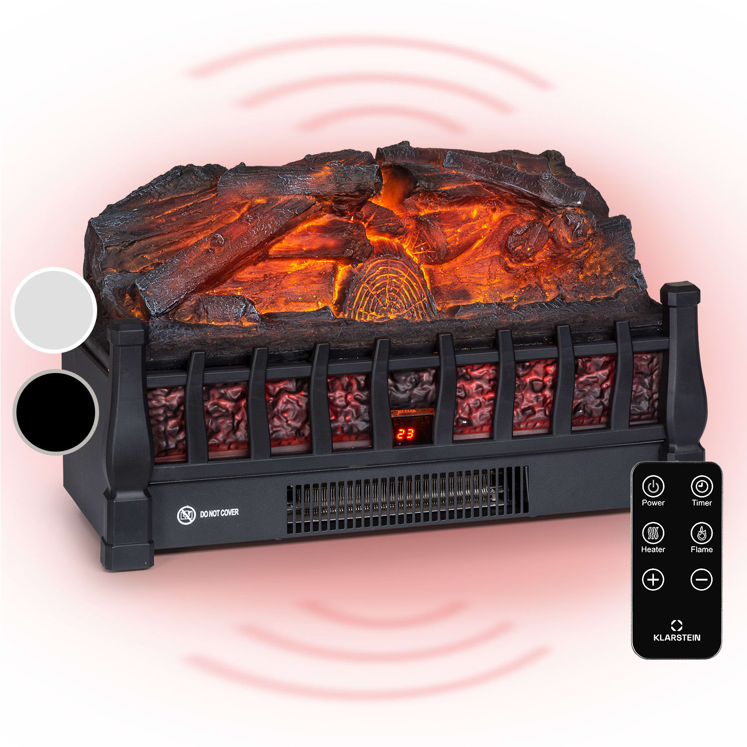 Klarstein Kamini FXL 2G, elektromos kandalló, kandallóbetét, 1800 W, 3D LED lángillúzió